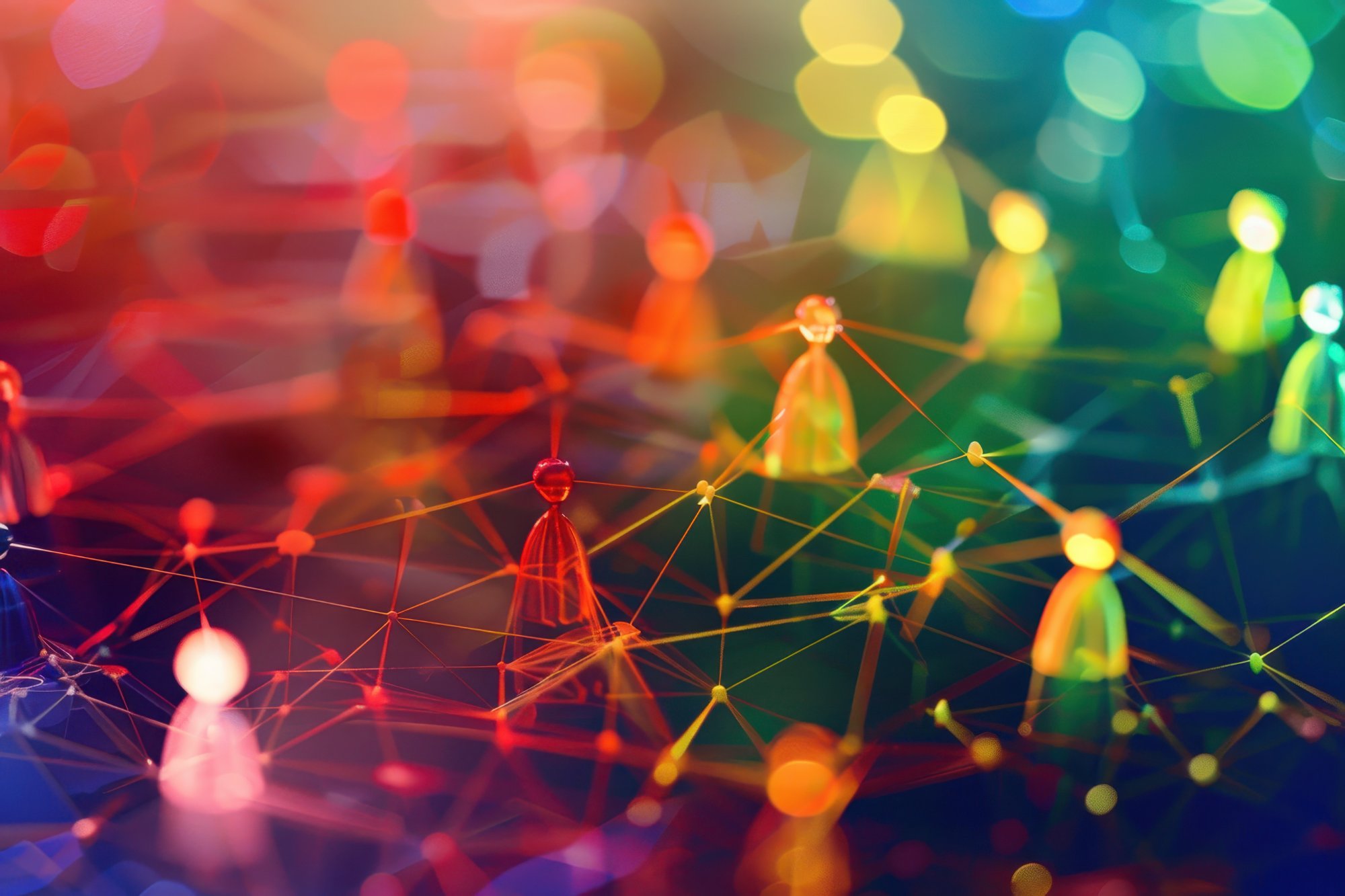 Connected network representing impact measurement across organisations